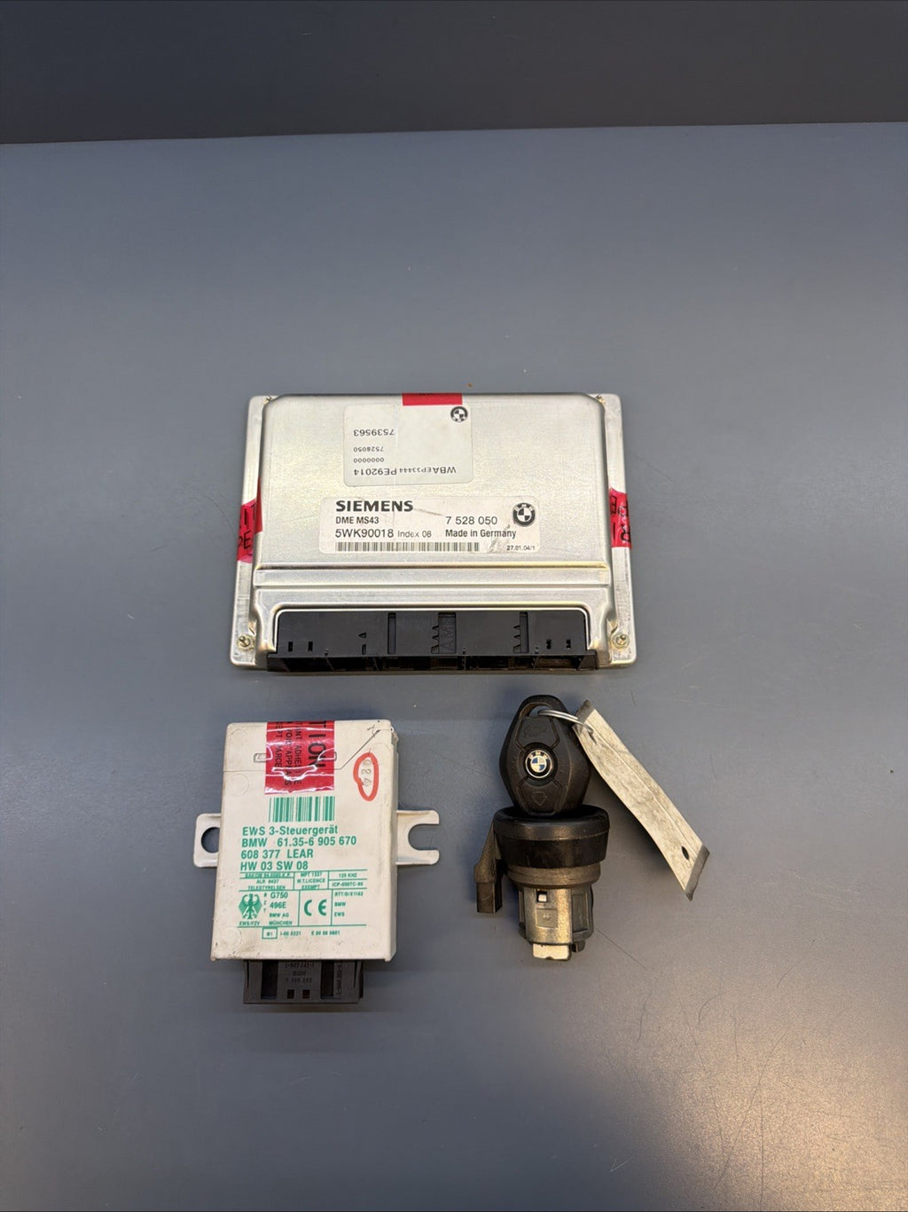 BMW E46 E39 E53 3 5 X5 M54 ENGINE DME MS43 EWS3 IGNITION KEY ECU SET OEM 7528050