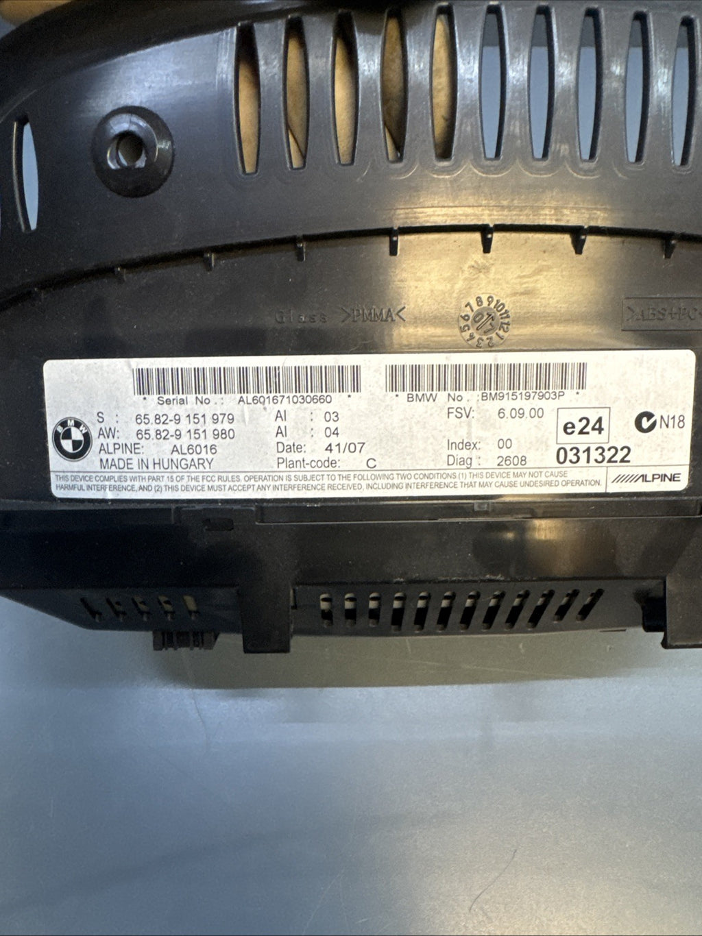 07-09 BMW E92 E93 E90 335i 328i HEAD UNIT NAVIGATION 8.8" SCREEN 9151979 9151980