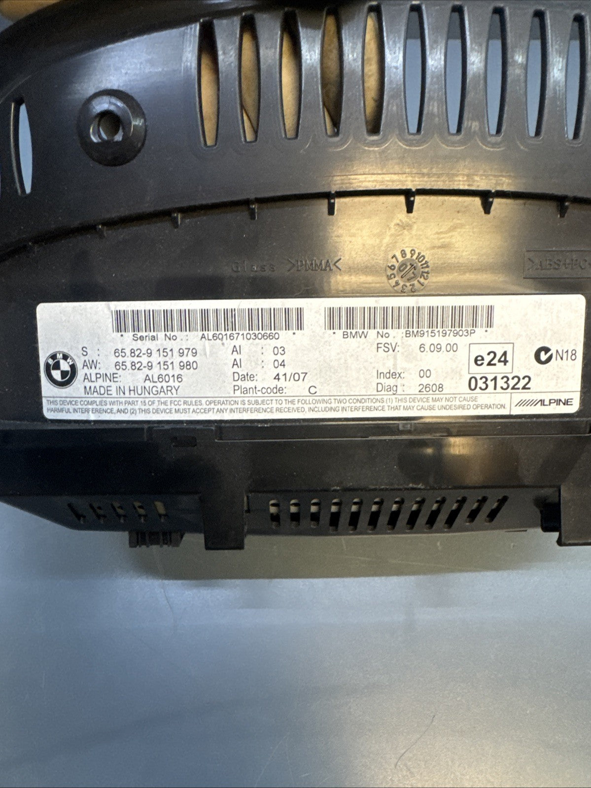07-09 BMW E92 E93 E90 335i 328i HEAD UNIT NAVIGATION 8.8" SCREEN 9151979 9151980