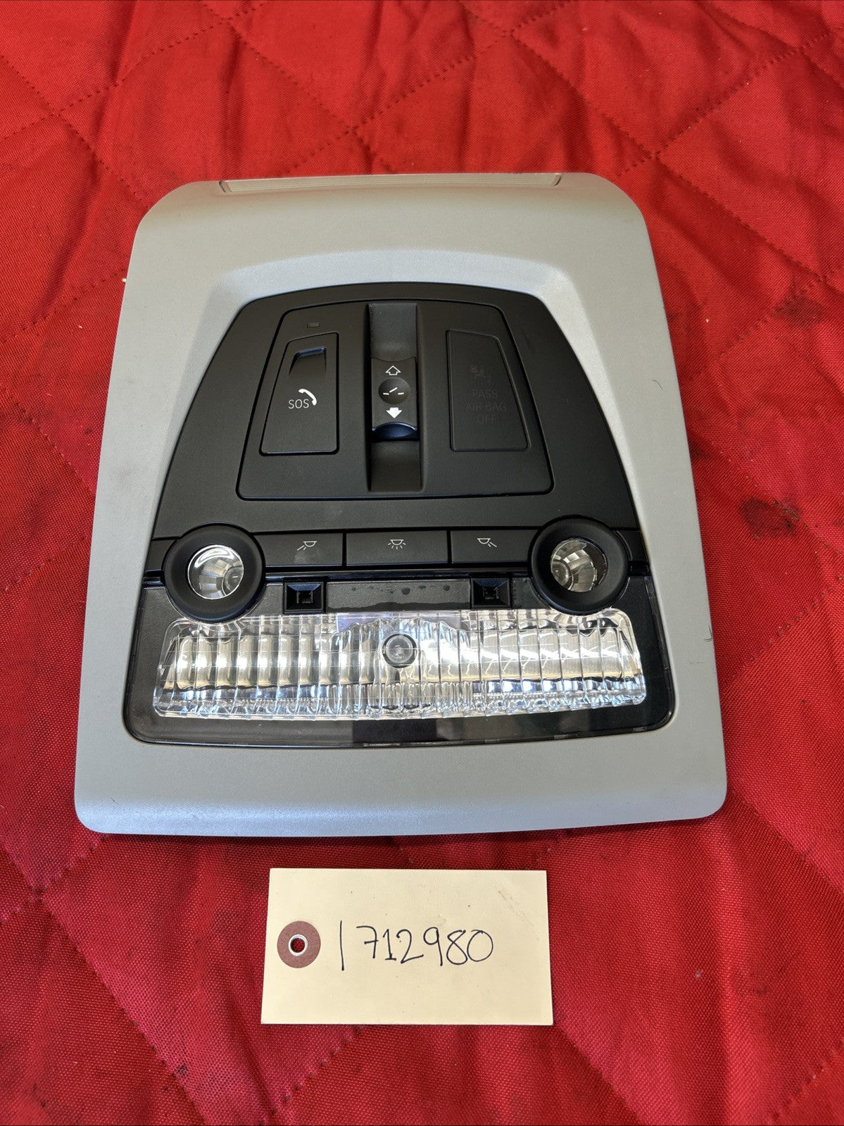 2011-2014 BMW X3 F25 Overhead Console Dome Light Sunroof SOS OEM 9245254 GREY