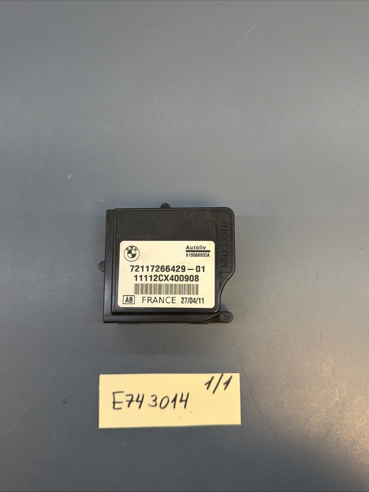 BMW 2007-2013 E93 CONVERTIBLE SAFETY SENSOR CONTROL MODULE UNIT OEM 72117266429