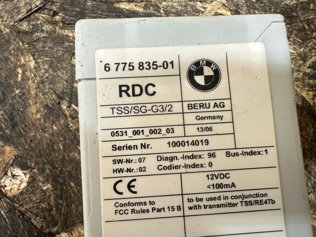 BMW 2003-2010 E83 X3 TIRE PRESSURE MONITOR CONTROL MODULE OEM 6775835