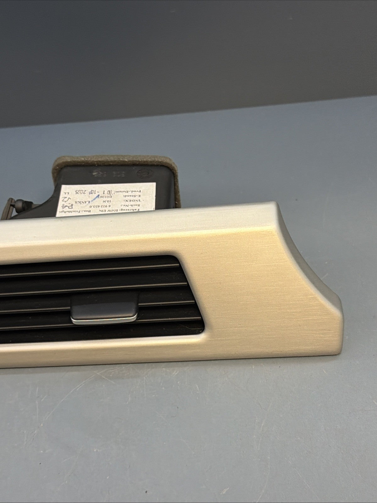 BMW OEM E90 E91 front driver left air vent brushed aluminum silver trim 6922633