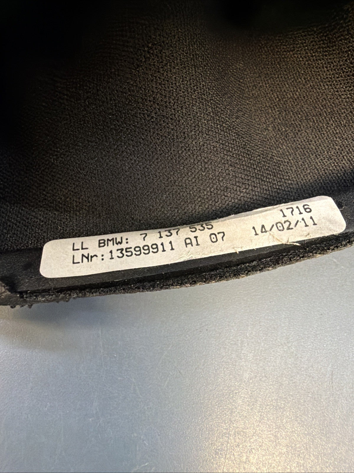 06-13 BMW E90 328i EMERGENCY BRAKE HANDLE BOOT COVER BLACK LEATHER OEM 7137535