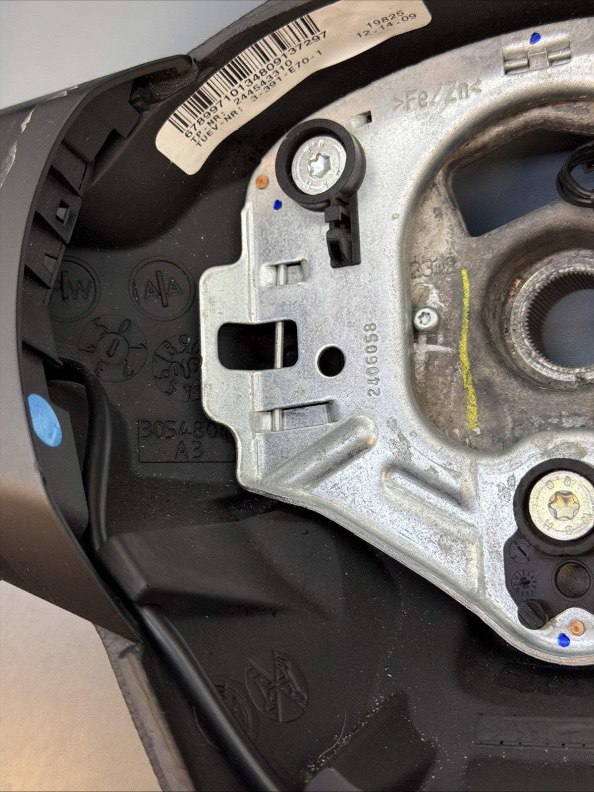 2007-13 BMW X5, E70 Black Leather Steering Wheel W/ Audio OEM 2445433