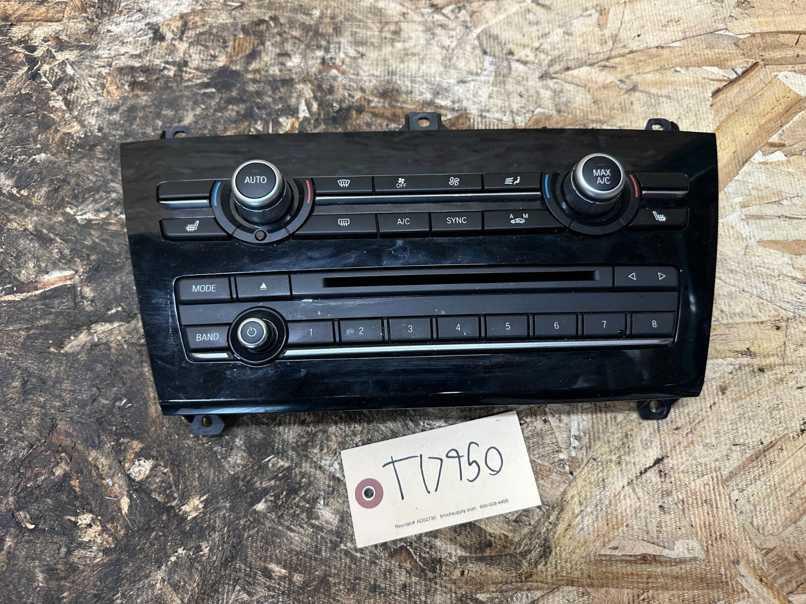 BMW 2011-2017 F25 X3 FRONT DASH AC CLIMATE CONTROL PANEL BLACK OEM 6833313