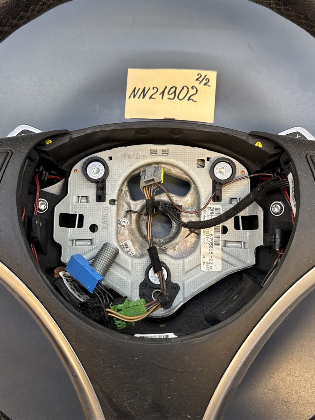 BMW 06-11 E90 3 SERIES BLACK LEATHER SPORT STEERING WHEEL W PADDLES OEM 6795858