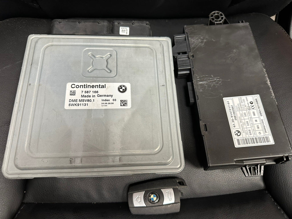BMW 128 328 528 N52 ENGINE DME ECU ENGINE COMPUTER CAS LOCK KEY SET MSV80 OEM