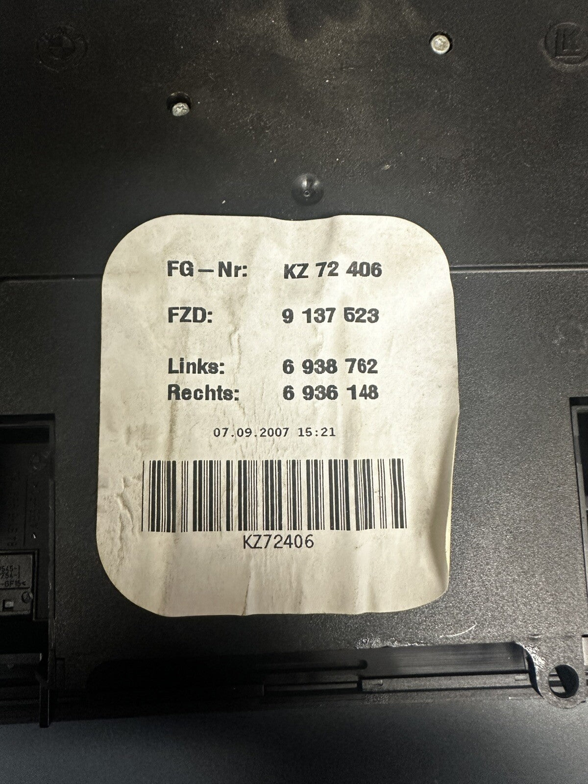 06-13 BMW E90 3 Series Front Upper Sunroof Interior Light Control Switch 9137523