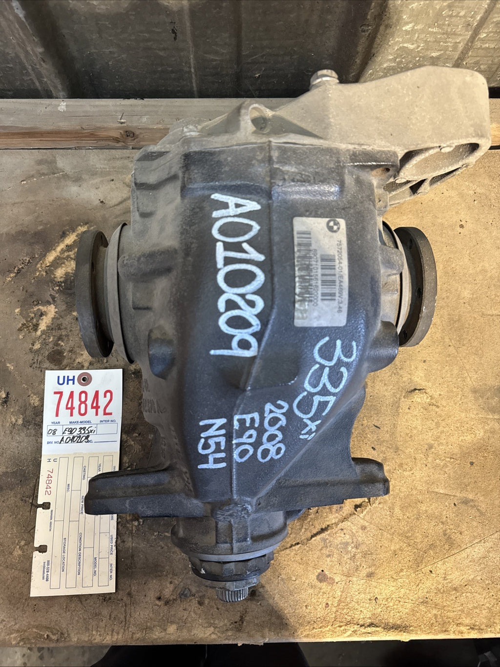 BMW REAR DIFFERENTIAL E90 SERIES 335Xi FINAL DRIVE 3.46 7572054