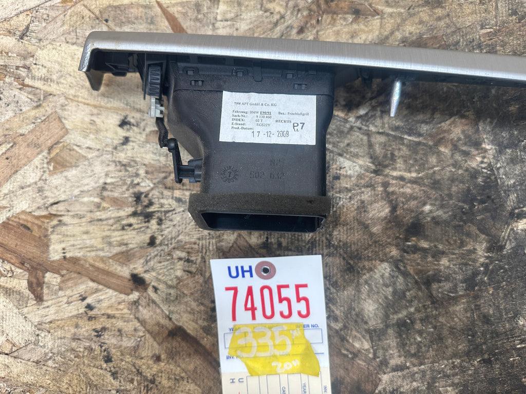 BMW 05-13 E90 3 SERIES RIGHT DASH VENT TRIM ALUMINUM OEM 9147391