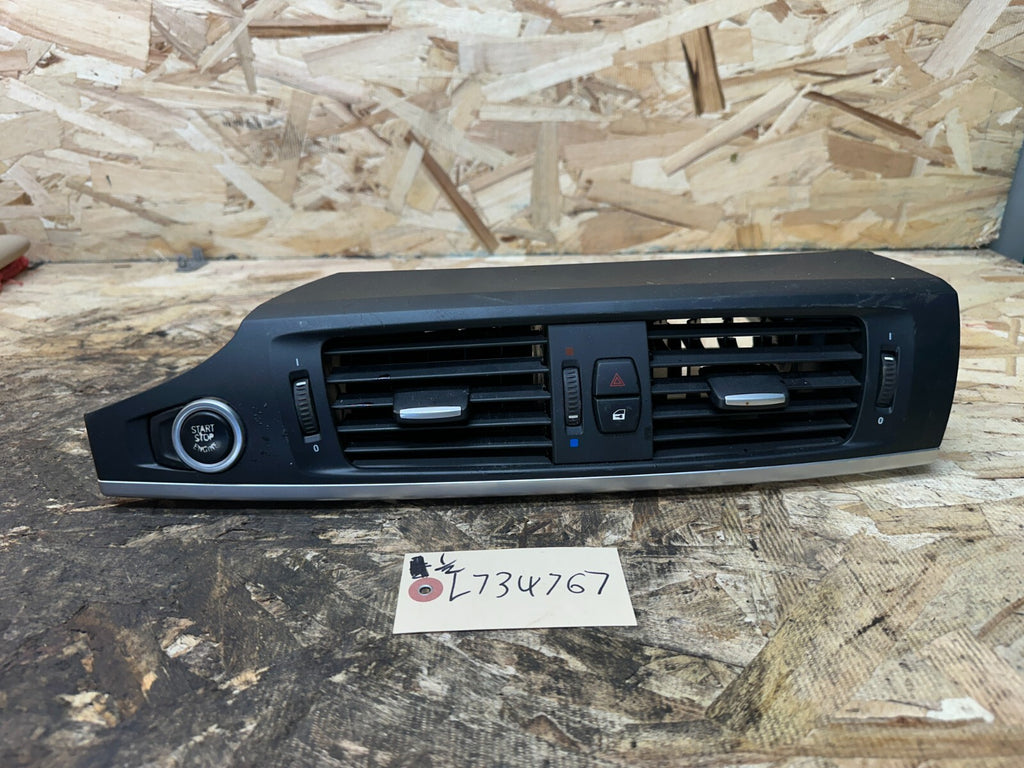 BMW 2011-2017 F25 X3 CENTER DASHBOARD AIR VENT PANEL+TRIM BLACK OEM 9184742