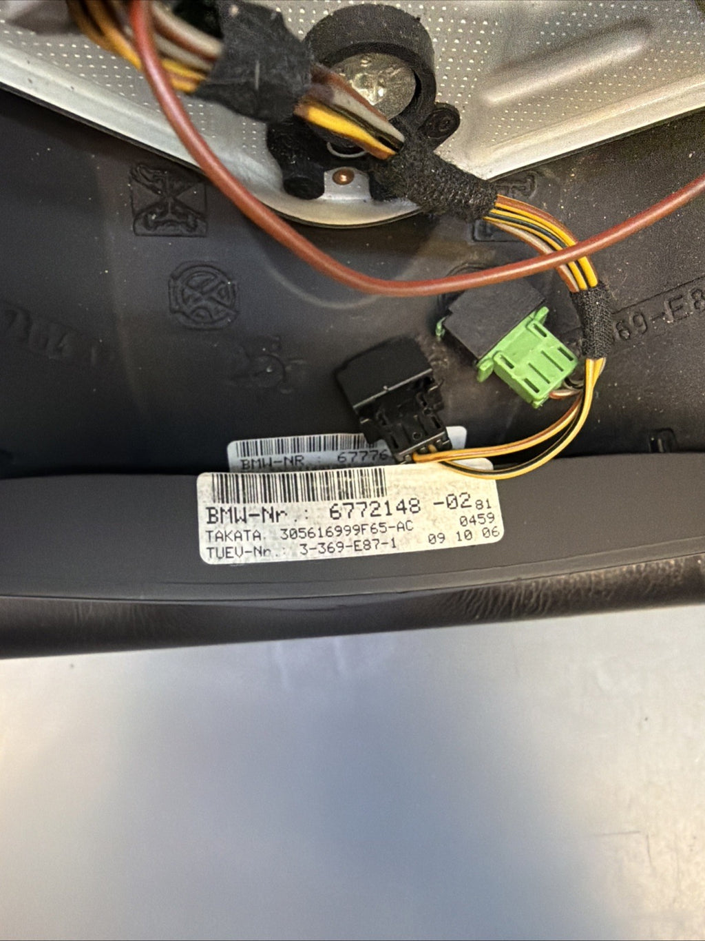 07-11 OEM BMW E90 E92 E93 X1 335 Sport Black Leather Steering Wheel 6772148