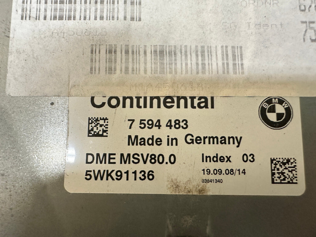 BMW 06-13 N52 ENGINE ECU+CAS(IMMOBILIZER)+KEY MSV80 SET 9147227+7594483