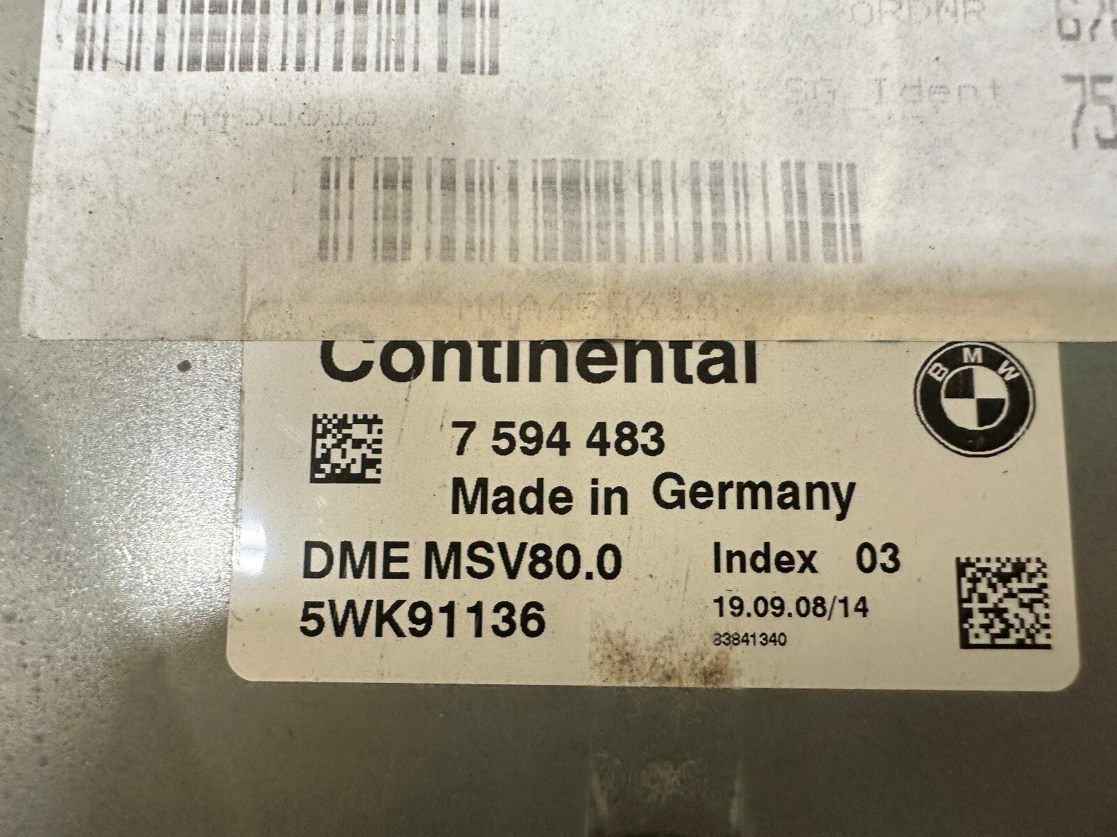 BMW 06-13 N52 ENGINE ECU+CAS(IMMOBILIZER)+KEY MSV80 SET 9147227+7594483
