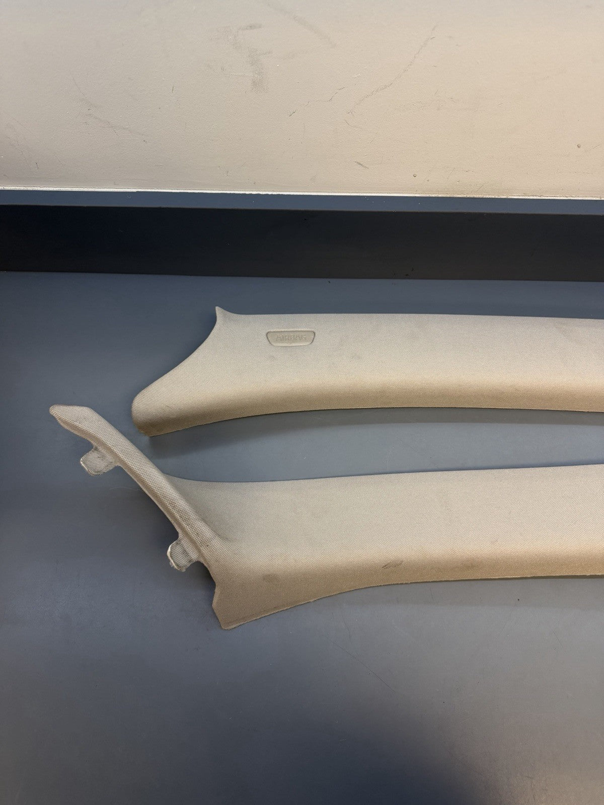 12-2015 BMW X1 Front Left Right PAIR A Pillar Trim Panel Cover 2990774 OEM GRAY