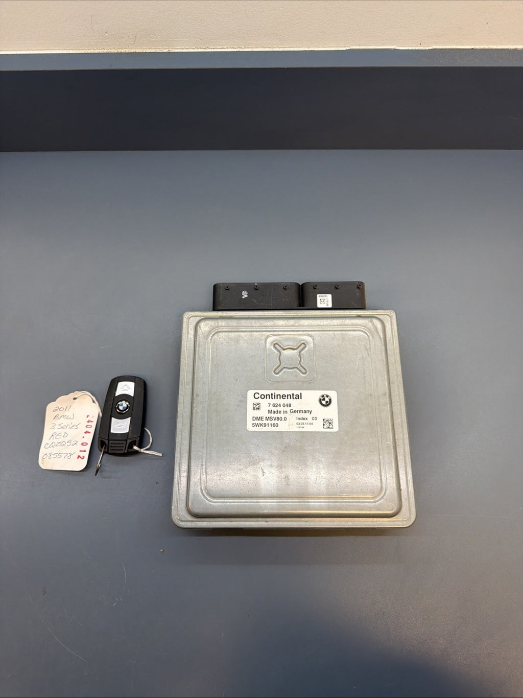 07-13 BMW 328i N52 3.0L MSV80.0 Engine Computer Module ECU ECM DME 7624048 W KEY