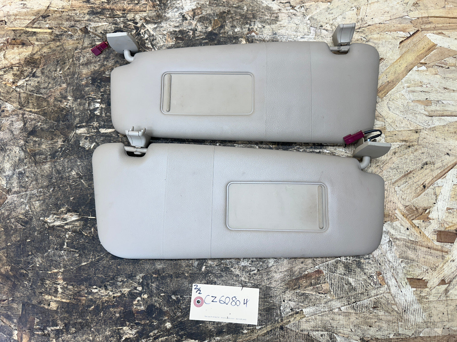 BMW 03-10 E60 5 SERIES BEIGE/TAN SUN VISOR SET 2PC OEM