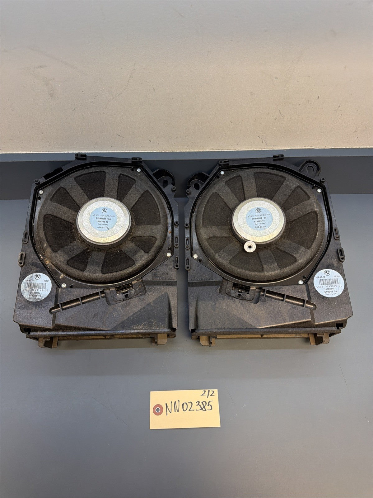 08-13 BMW E92 E90 3 SER FRONT LEFT & RIGHT HI-FI SUBWOOFER SET 9143143 9143144