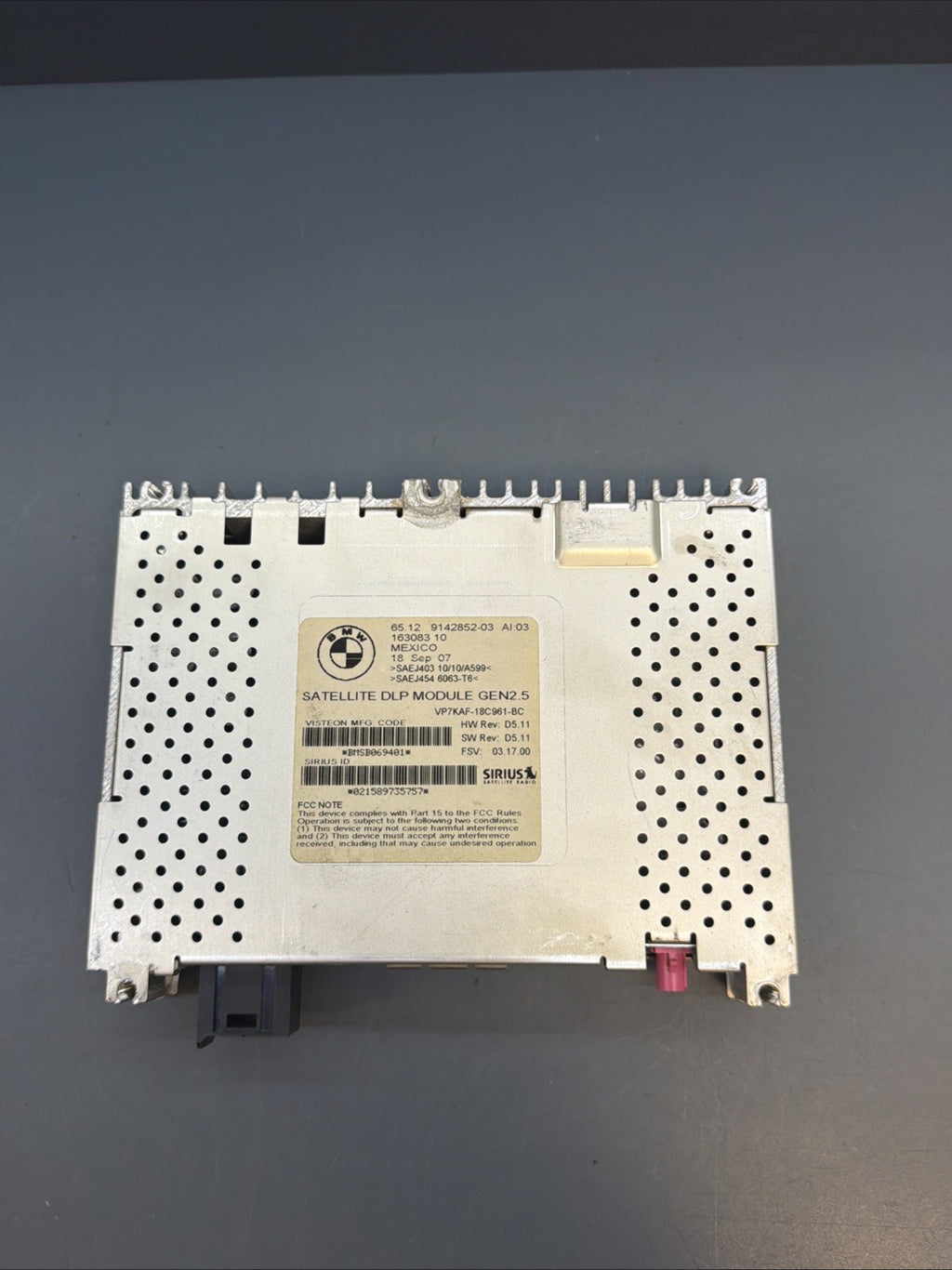 BMW/ X5 1 3 5 6 7 X6 Z4 SERIES OEM SATELLITE RADIO MODULE SIRIUS 9142852