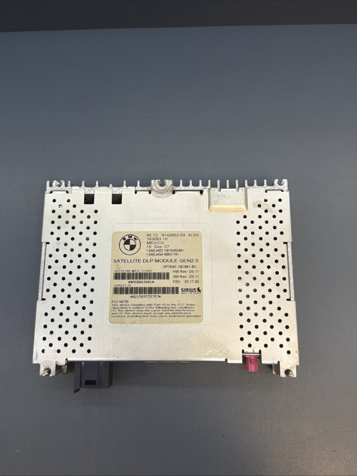 BMW/ X5 1 3 5 6 7 X6 Z4 SERIES OEM SATELLITE RADIO MODULE SIRIUS 9142852