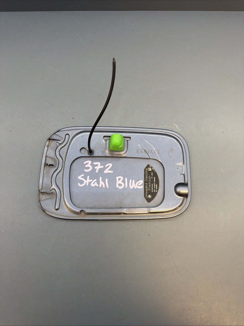 2000-2006 BMW E46 323 325 330 Sedan M3 Fuel Gas Door Lid Stahl Blue OEM 7509290