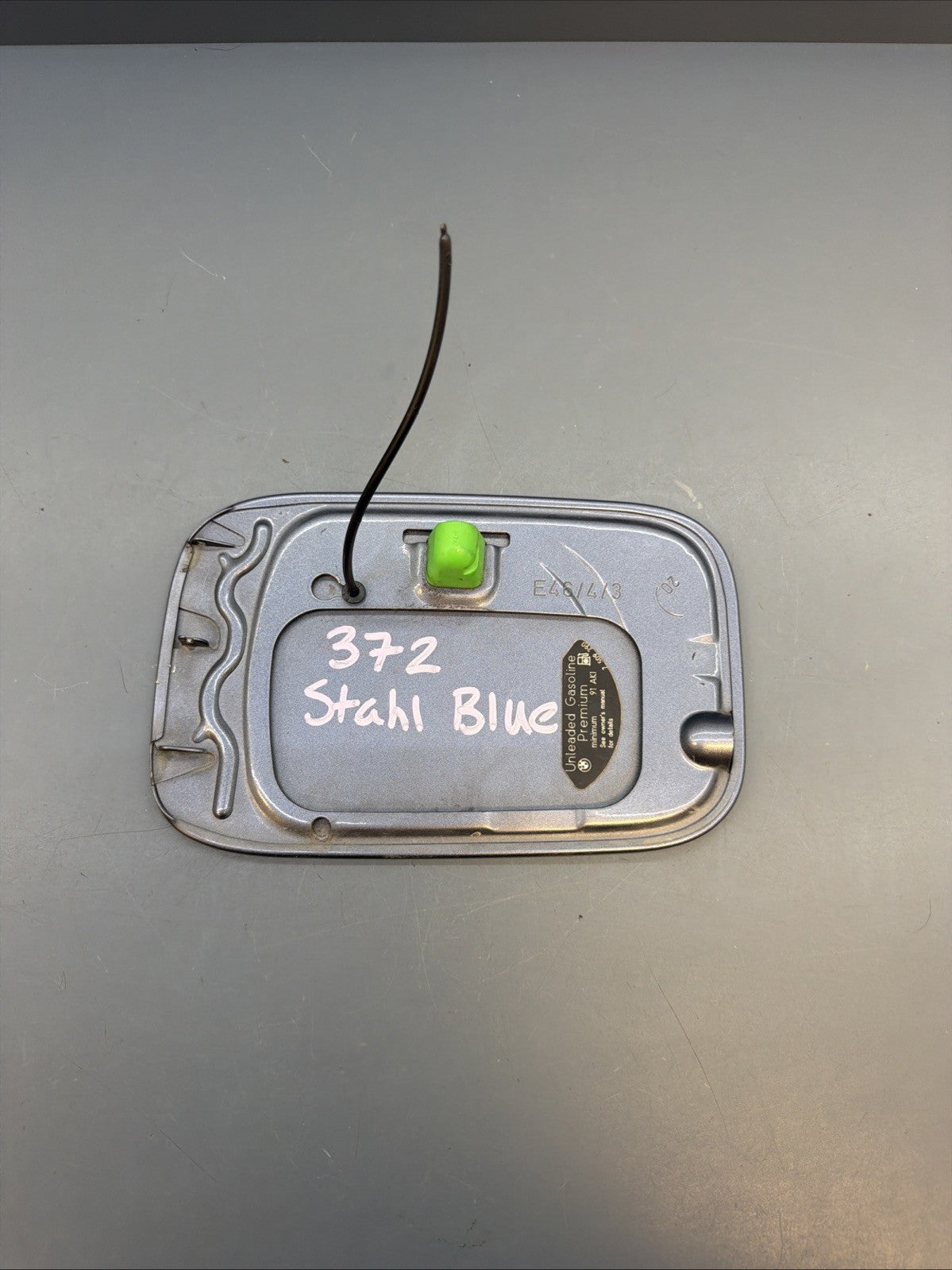 2000-2006 BMW E46 323 325 330 Sedan M3 Fuel Gas Door Lid Stahl Blue OEM 7509290