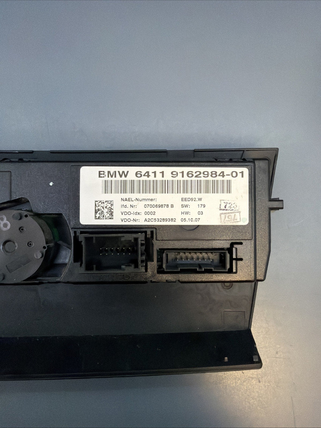 BMW 06-12 E90 E92 AC HEATER CLIMATE CONTROL SWITCH PANEL W HEATED SEATS 9162984