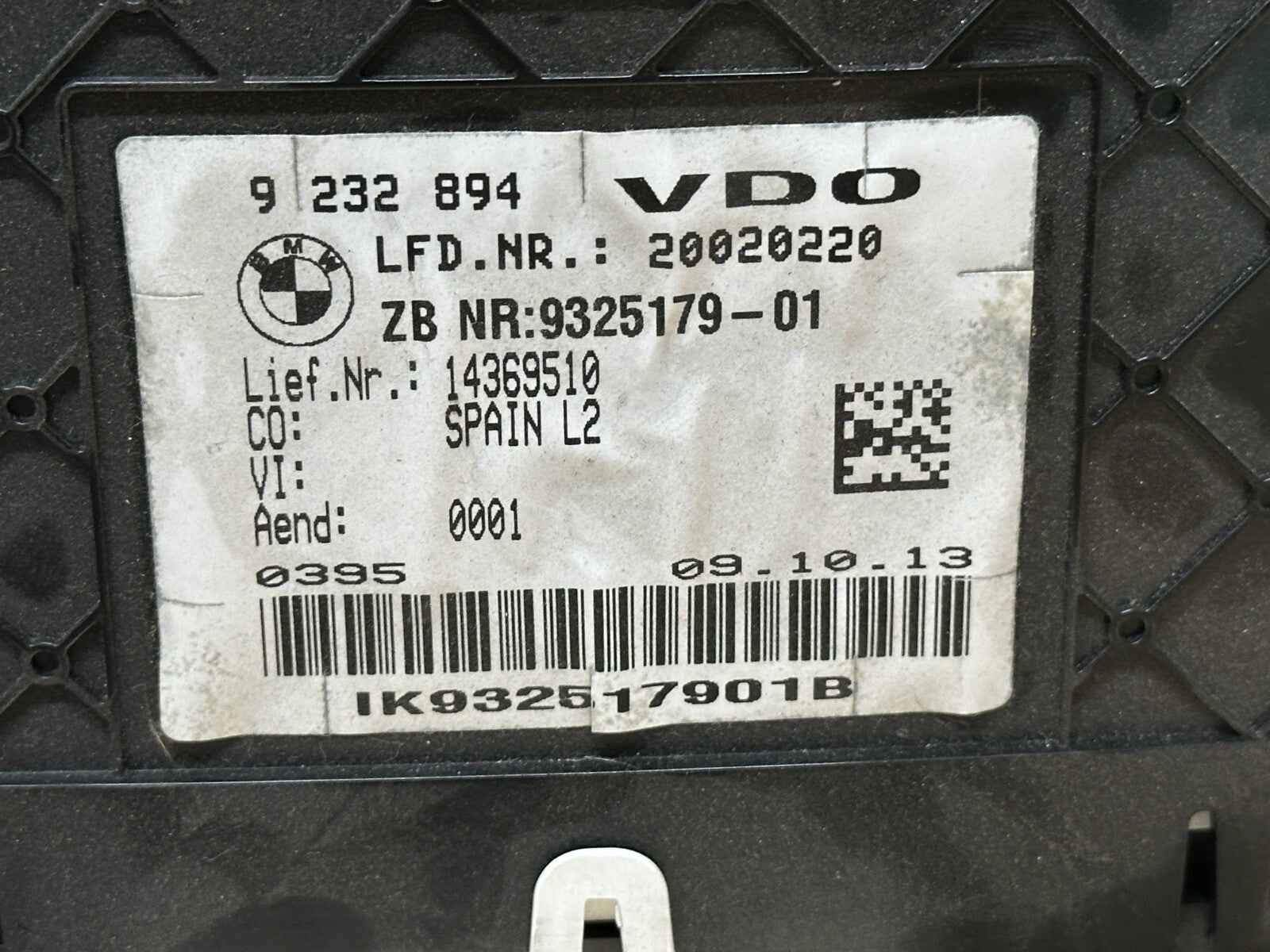 BMW F30 3 SERIES 2012-2015 SPEEDOMETER GAUGE CLUSTER MPH BLACK OEM 9232894