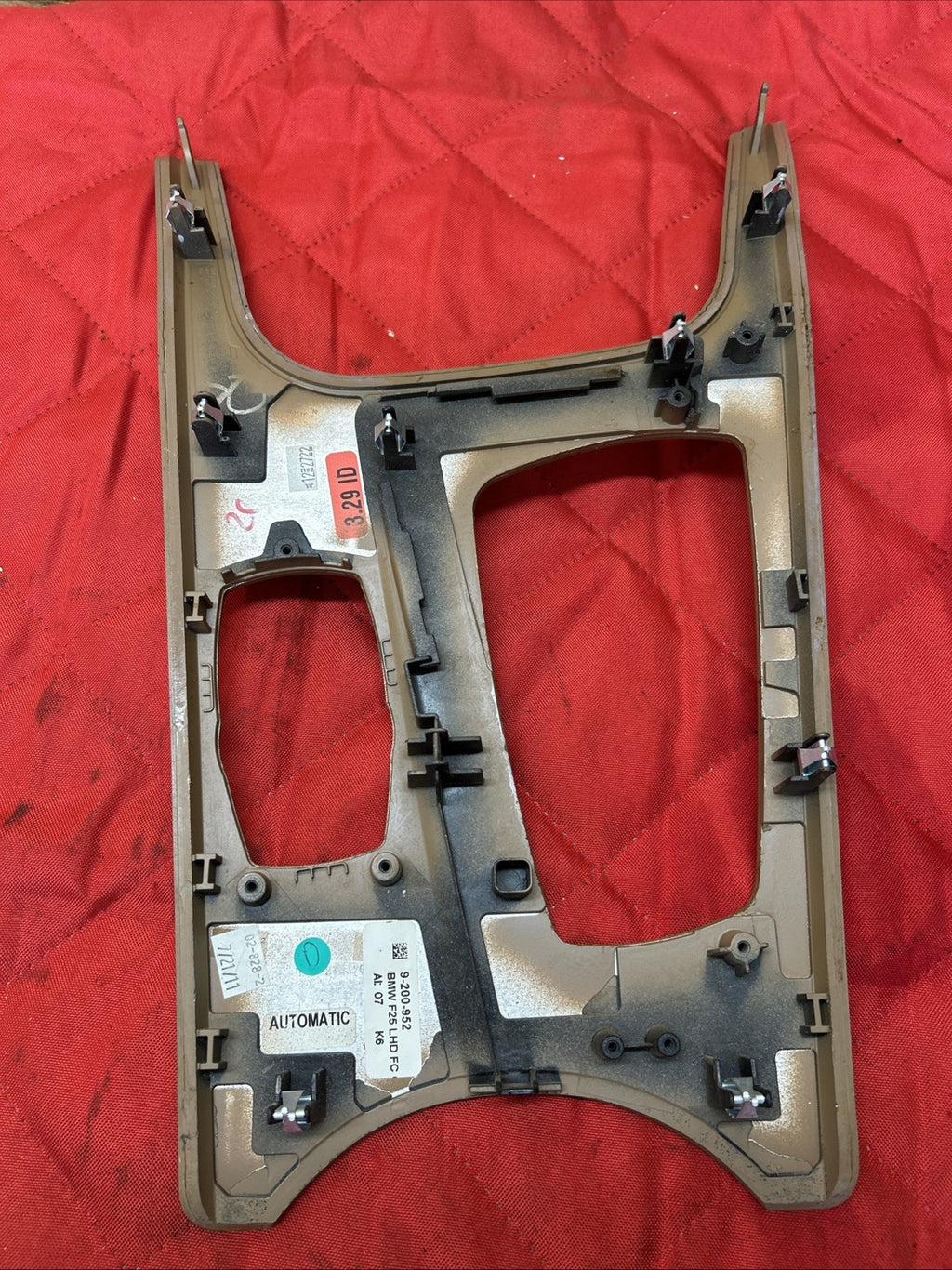 BMW 2011-2019 F25 X3 CENTER CONSOLE SHIFTER TRIM AND SWITCHES OEM 9200952