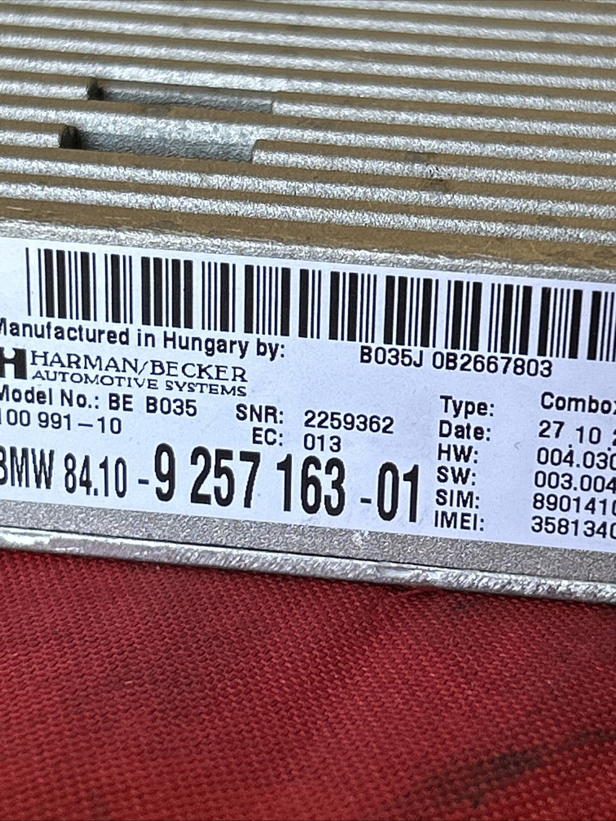 09-16 BMW 335i E90 E91 E92 X1 X5 Telematics Bluetooth Control Module 9257163