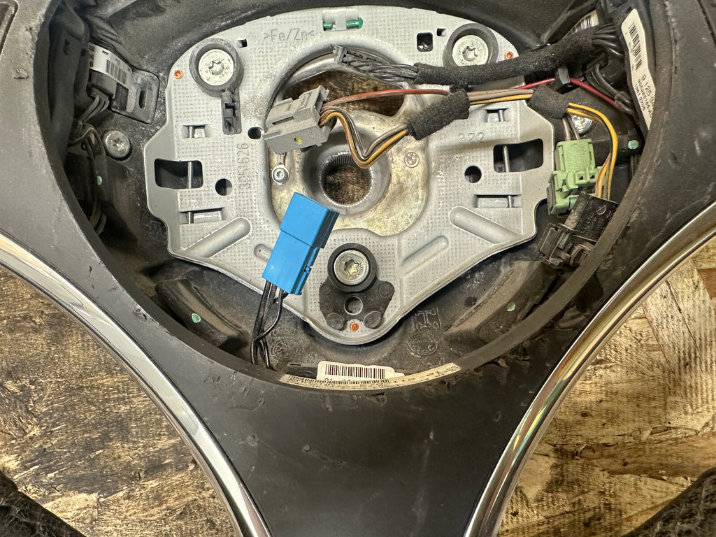 BMW 06-13 E90 3 SERIES BLACK LEATHER STEERING WHEEL W/ PADDLES OEM 3051626