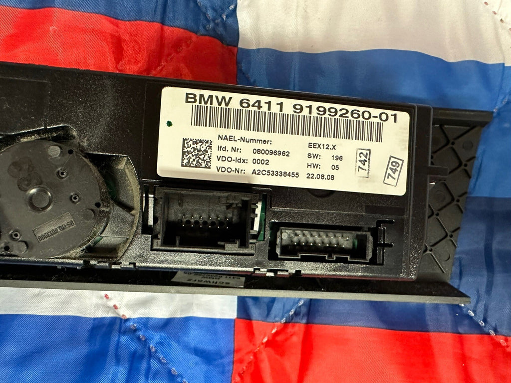 07-11 BMW E82 E88 E90 E92 HVAC HEATER A/C CLIMATE CONTROL SWITCH OEM 9199260