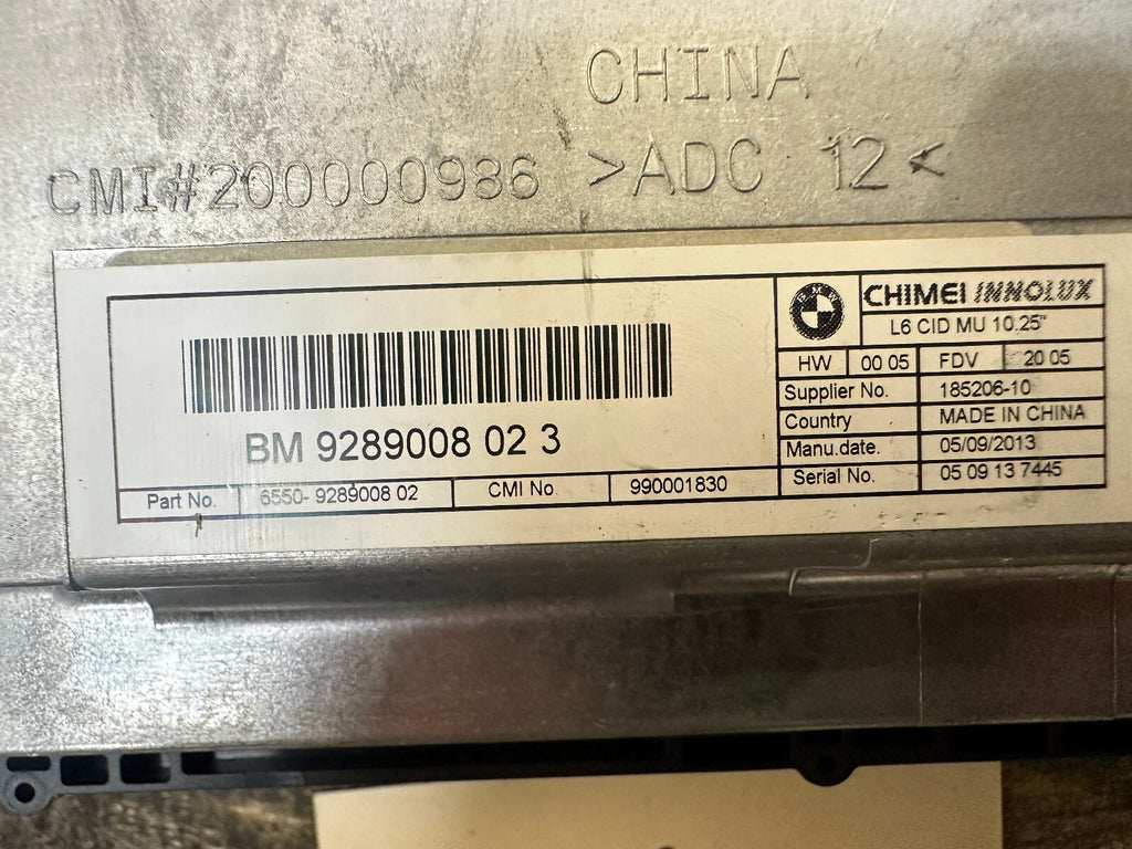 BMW 09-17 F10 5 SERIES INFORMATION NAVIGATION GPS iDRIVE DISPLAY SCREEN 9289008