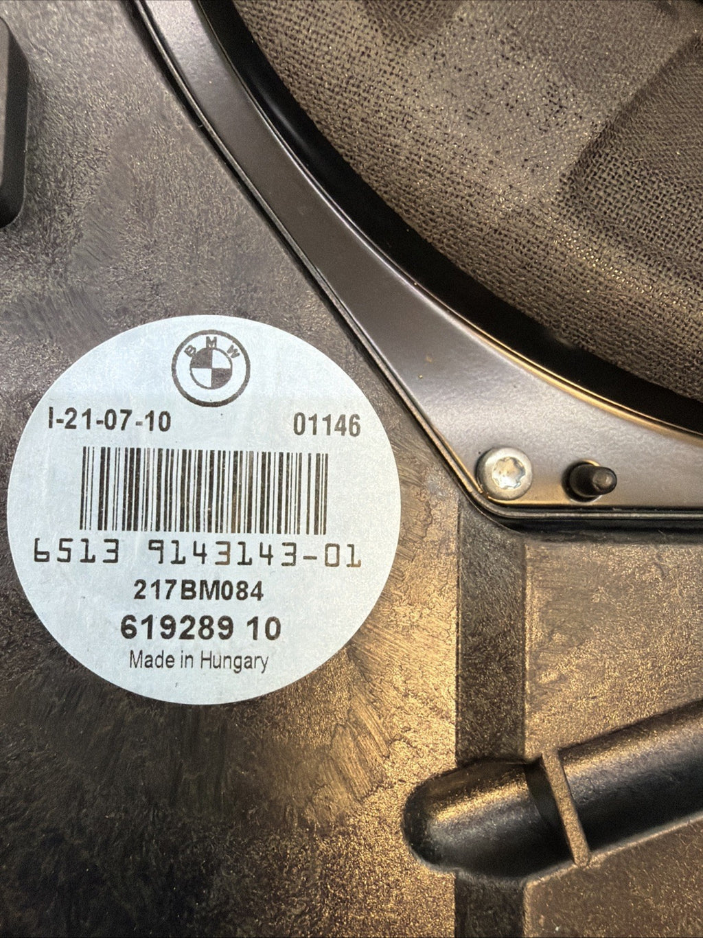 08-13 BMW E92 E90 3 SER FRONT LEFT & RIGHT HI-FI SUBWOOFER SET 9143143 9143144