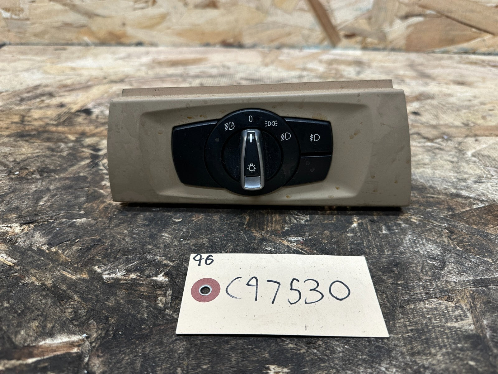BMW 06-12 E90 HEADLIGHT FOG LIGHT CONTROL SWITCHES W TAN TRIM OEM 9169398