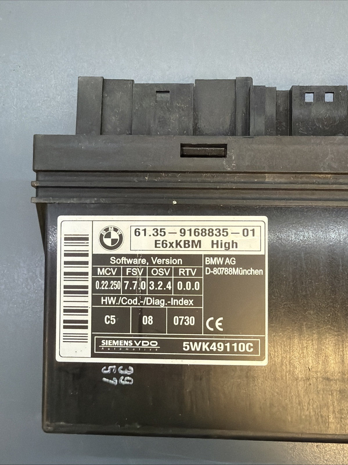 BMW 5 series E61 KBM HIGH BODY CONTROL MODULE ECU BCM 9168835