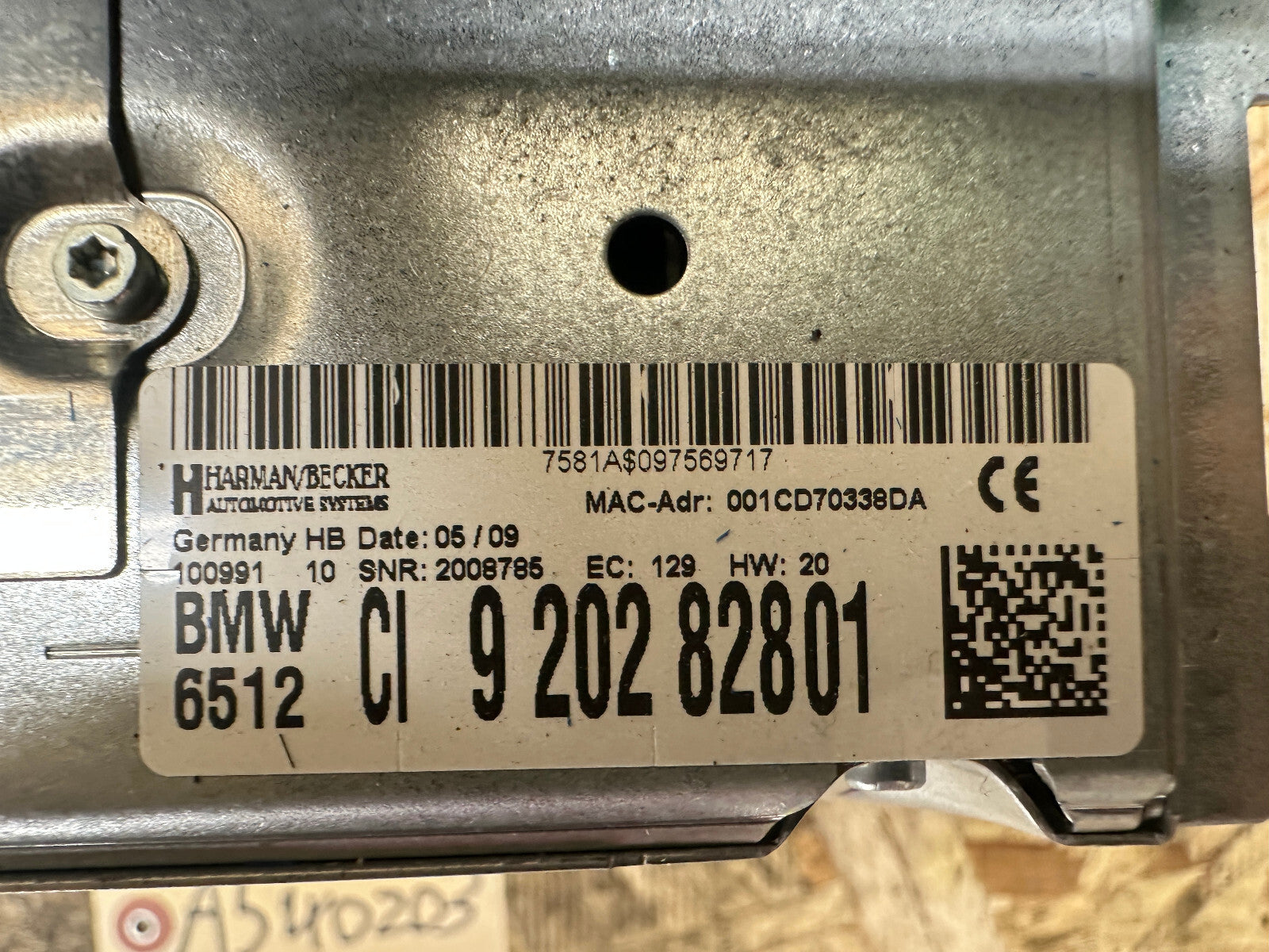 BMW 2006-2012 E90 3 SERIES FRONT NAVIGATION RADIO CD PLAYER OEM 9202828