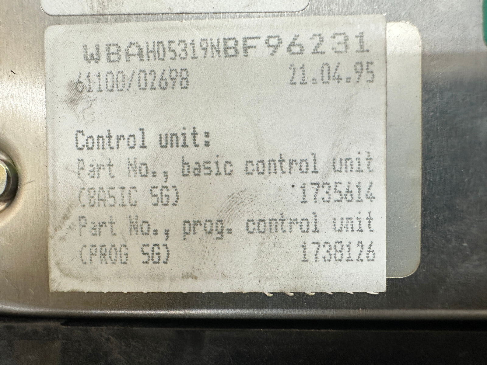 BMW 89-96 E34 5 SERIES GREEN LABEL NON VANOS ECU ECM DME OEM 1735614