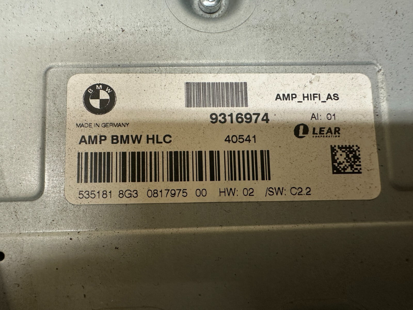 BMW 2014-2019 F32 F30 HiFi RADIO AUDIO AMPLIFIER OEM 9316974