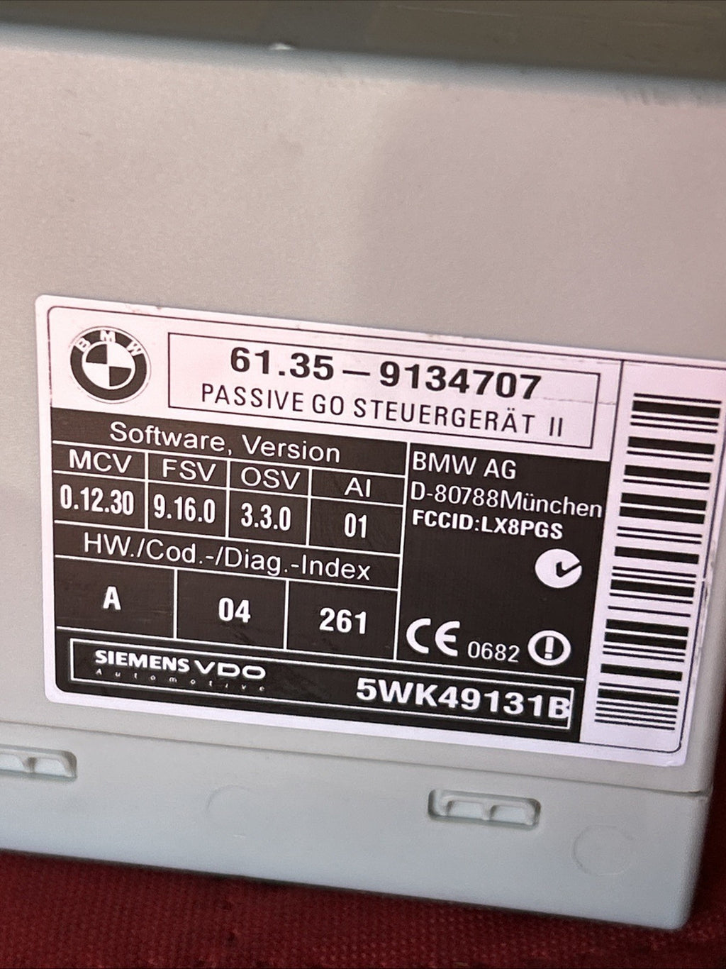 2006 -2012 BMW E60 E61 E70 E64 E63 KEYLESS GO PASSIVE CONTROL MODULE 9134707
