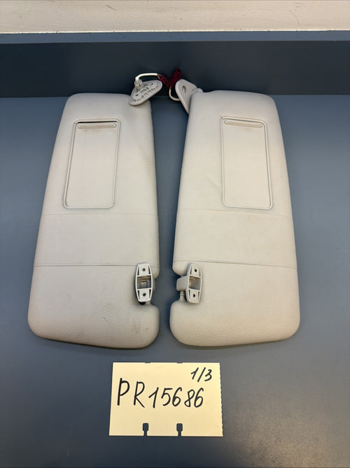 00–05 BMW E46 325i Right & Left Light Sun Visor Mirror Leather Set Grey 6905983