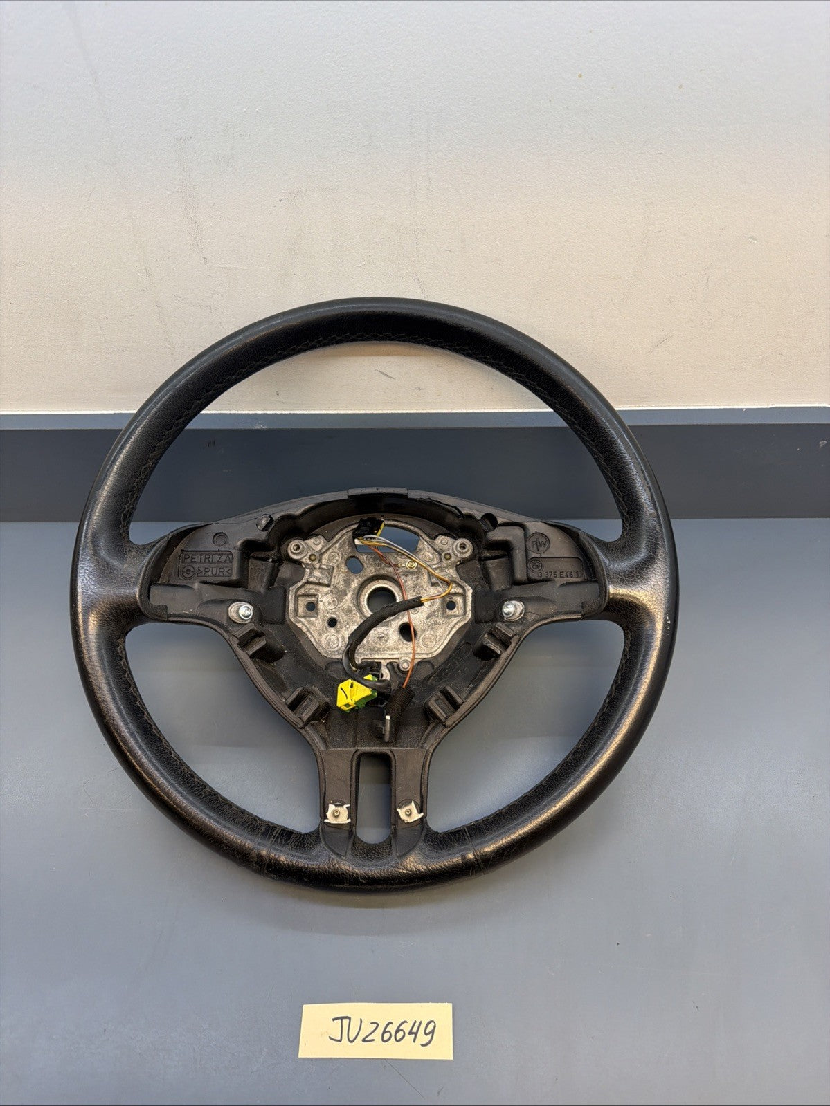 1999-2006 BMW 3 SERIES E46 GENUINE BLACK LEATHER STEERING WHEEL 3375E461
