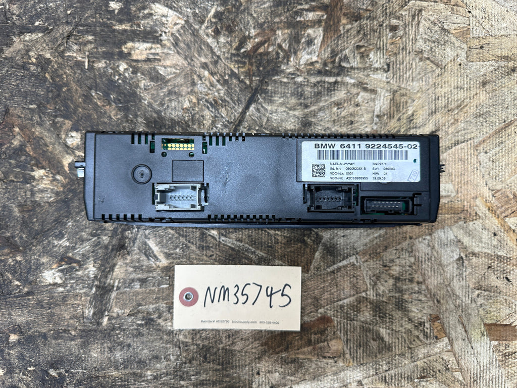 BMW 04-13 E81 E90 E84 1 3 SERIES X1 DIGITAL AC/HEATER CONTROL PANEL 9224545