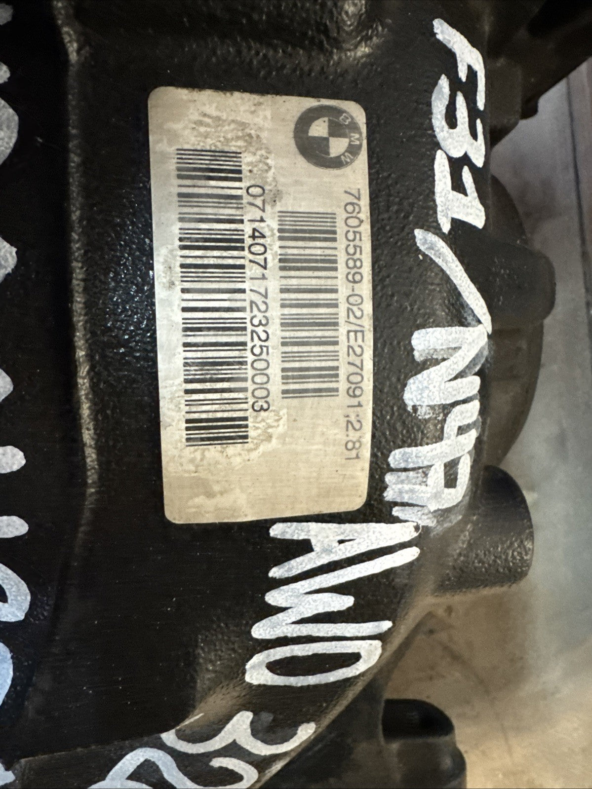 BMW REAR DIFFERENTIAL F31 SERIES 328D AWD FINAL DRIVE 2.81 7605589
