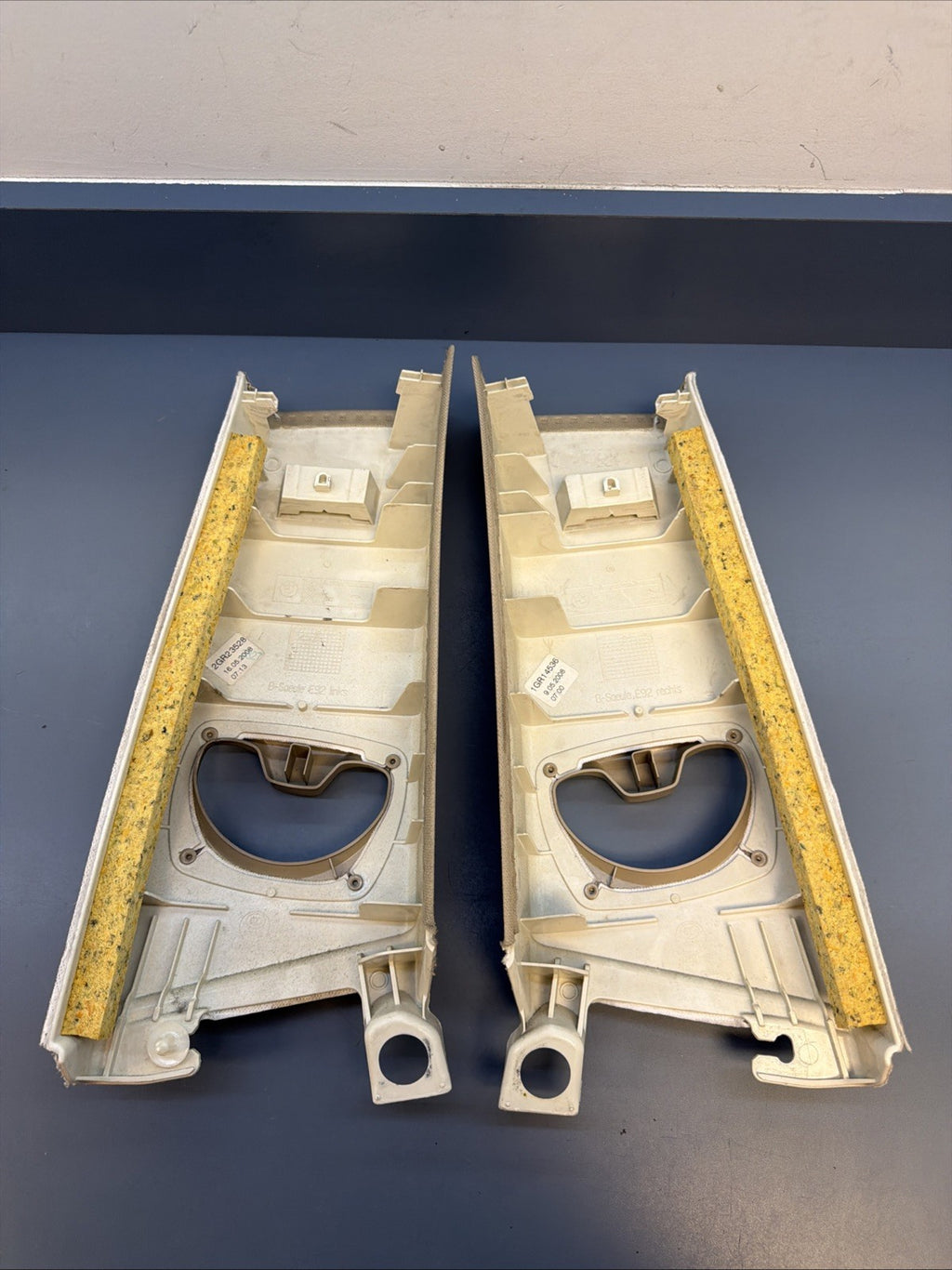 BMW E92 Right & Left Side B Pillar Center Post Trim Panel Gray 7117470 7117469