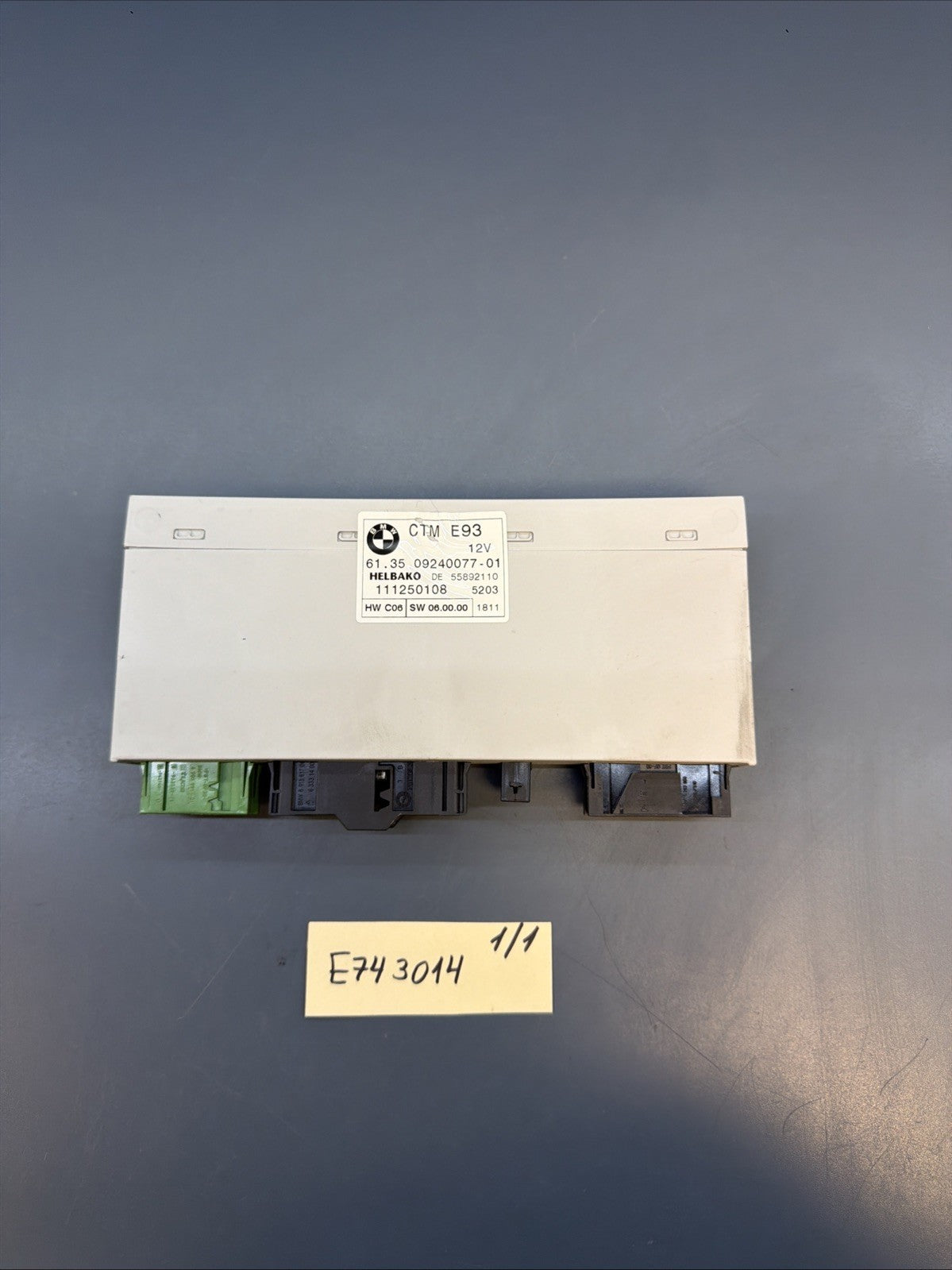 07-13 BMW 328i 335i M3 E93 CONVERTIBLE TOP CONTROL UNIT MODULE OEM 9240077