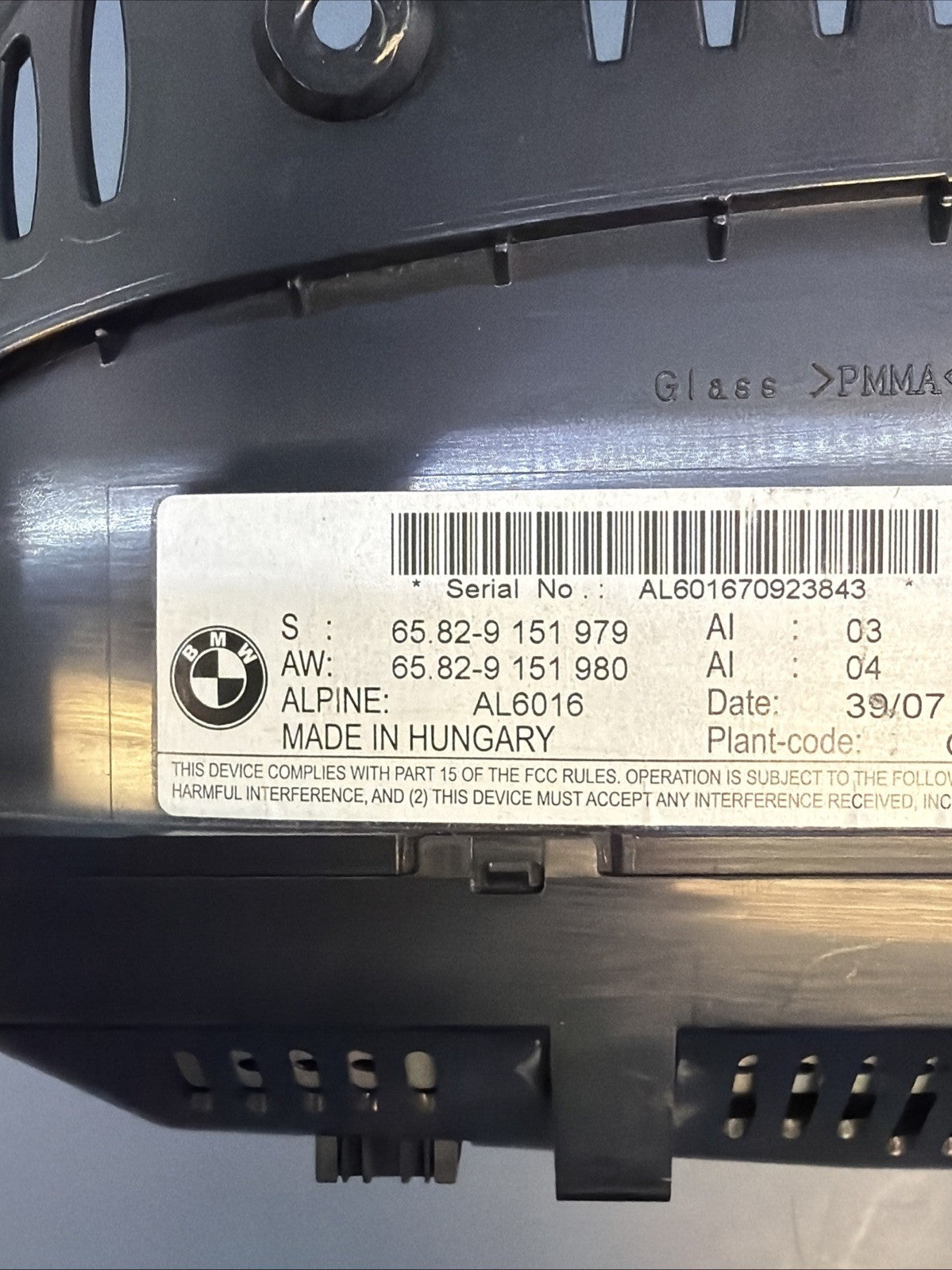 07-09 BMW E92 E93 E90 335i 328i HEAD UNIT NAVIGATION 8.8" SCREEN 9151979 9151980