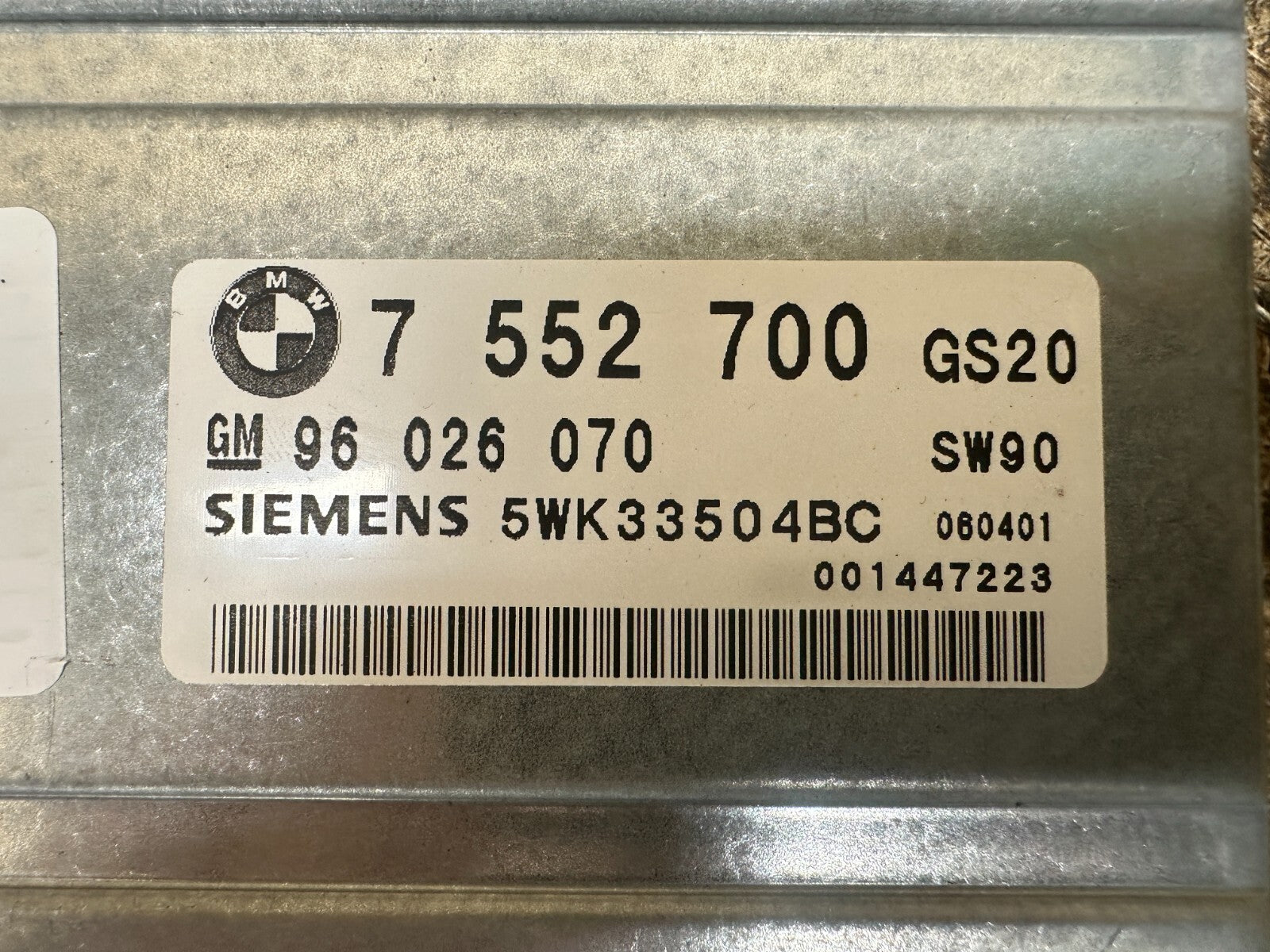 BMW 98-06 E46 E83 E53 3 SERIES X3 X5 TRANSMISSION CONTROL UNIT TCU OEM 7552700