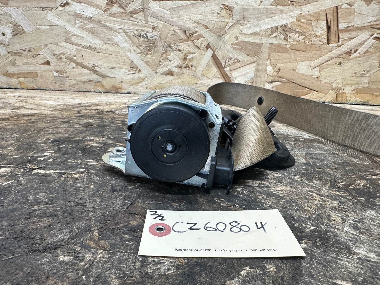 BMW 04-10 E60 5 SERIES BEIGE FRONT PASSENGER SEAT BELT RETRACTOR OEM 603404600C